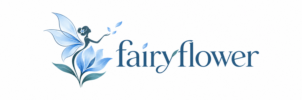 fairyflower — blue fairy and flower logo